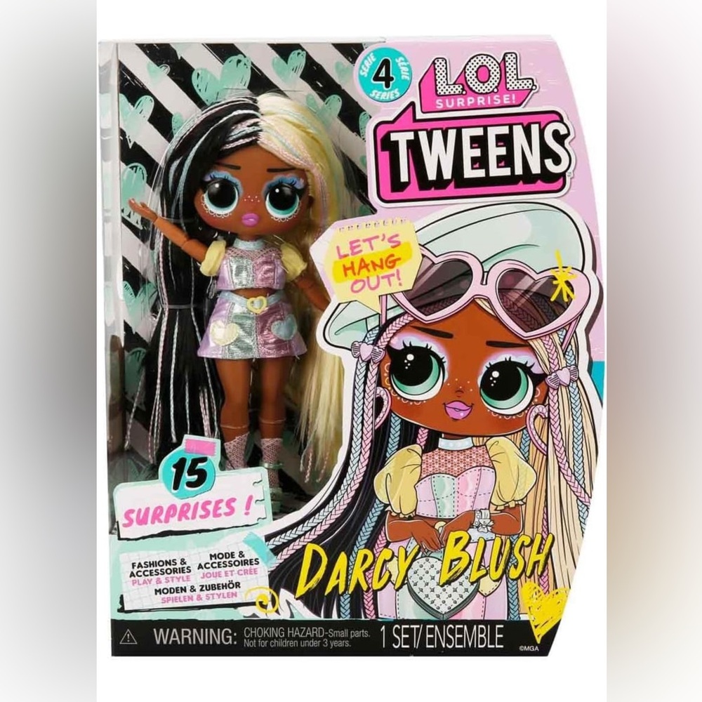 Nwt LOL Surprise Tweens Series 4 Fashion Doll Darcy Blush with 15 Surprises